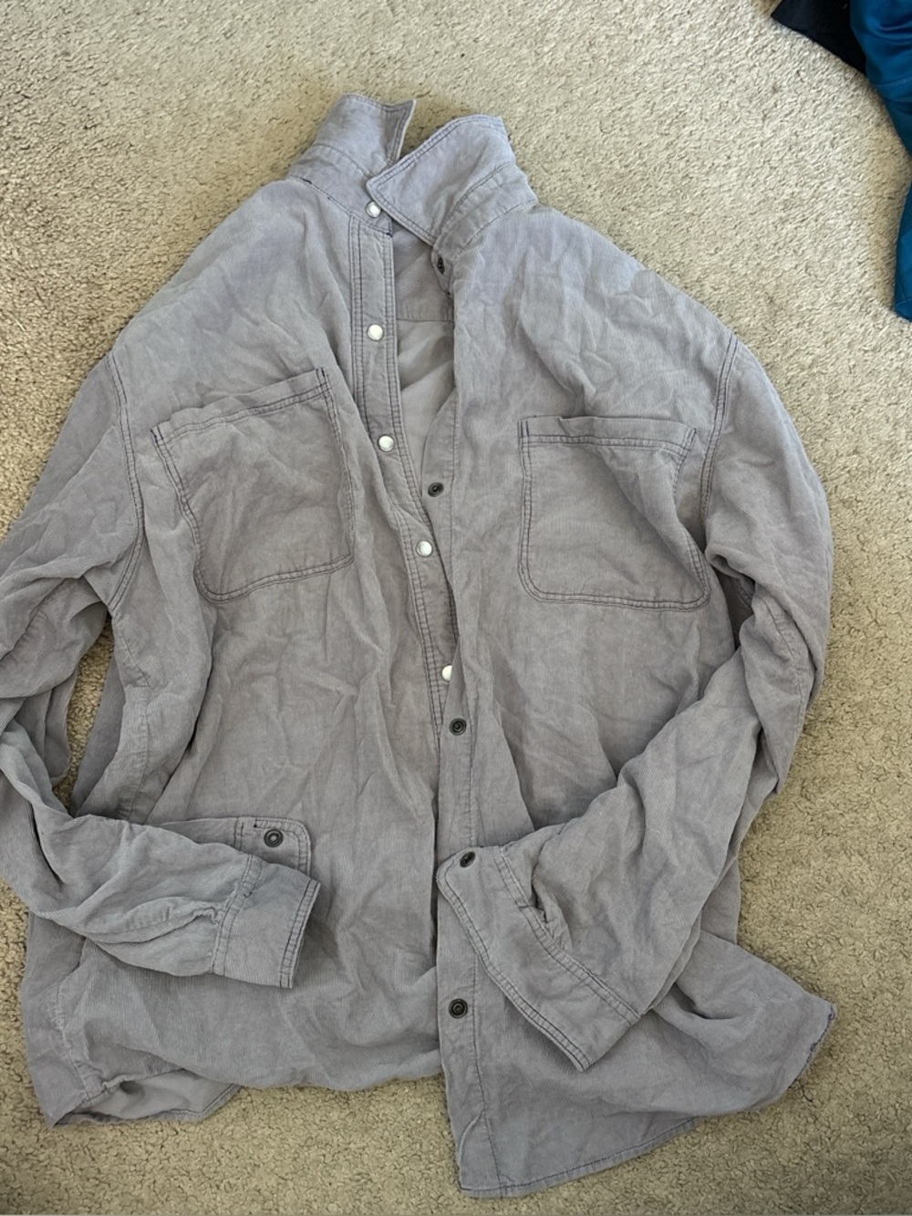Men's Casual Button-Up Shirt Jacket in Light Gray